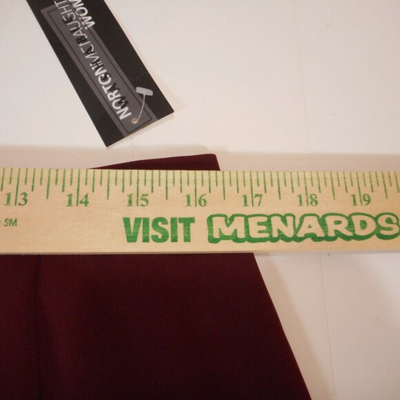 Norton McNaughton Womens plus size 1X Wide Leg Dress Pants Vintage NWT Burgundy - Picture 5 of 9